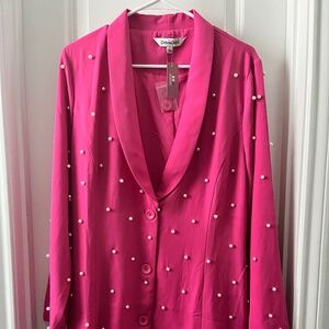 Hot pink pearl blazer dress